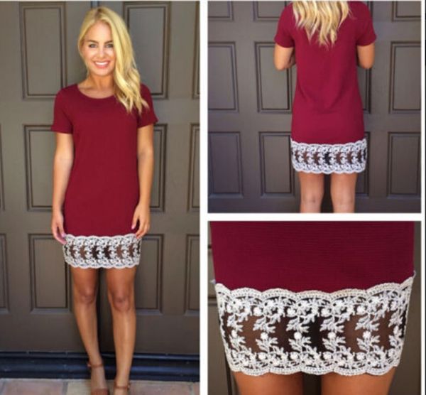 

fashionable skirt wind lace stitching short sleeve yy0002, Black