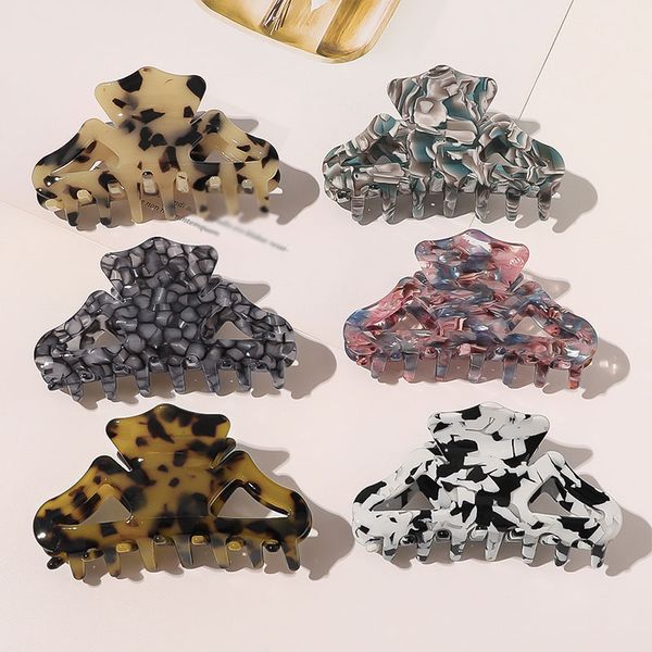 

fashion women acetic acid hair claws clamp korean colorful hollow hairclip hair crab barette girls women hair accessories, Golden;silver