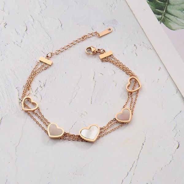 

link, chain bracelets for women charm bracelet girls exquisite fashion female simple rose gold titanium steel creative, Black