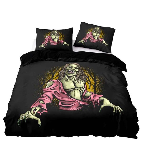

bedding sets set colourful zombie duvet cover with pillowcase 220x240 twin single double bed kids beds