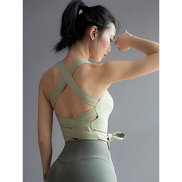 

yoga outfit square neck sleeveless sport bras off shoulder cami crop tank summer tight shockproof sports