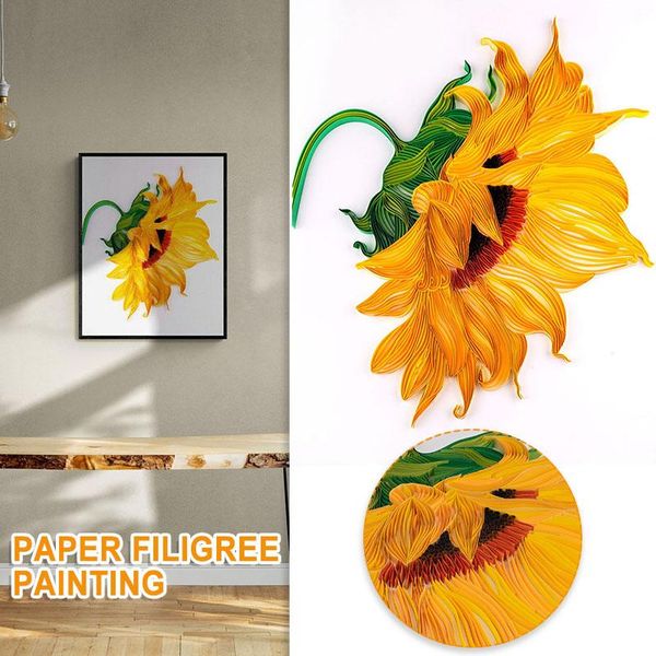 

other arts and crafts colorful sunflower quilling paper paintings home wall decor diy gifts kits painting