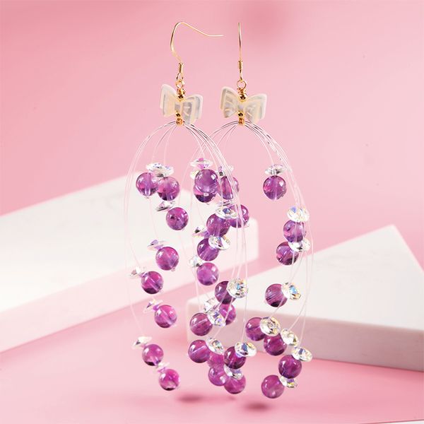 

925 amethyst earrings with crystal violet elegance, Silver