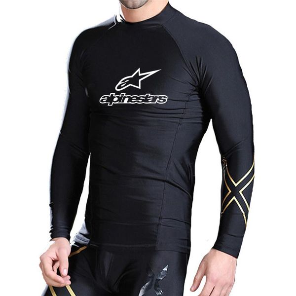 

men' tank compression shirt exercise training fitness role playing long-sleeved tights bodybuilding t-shirt print sports top, White;black