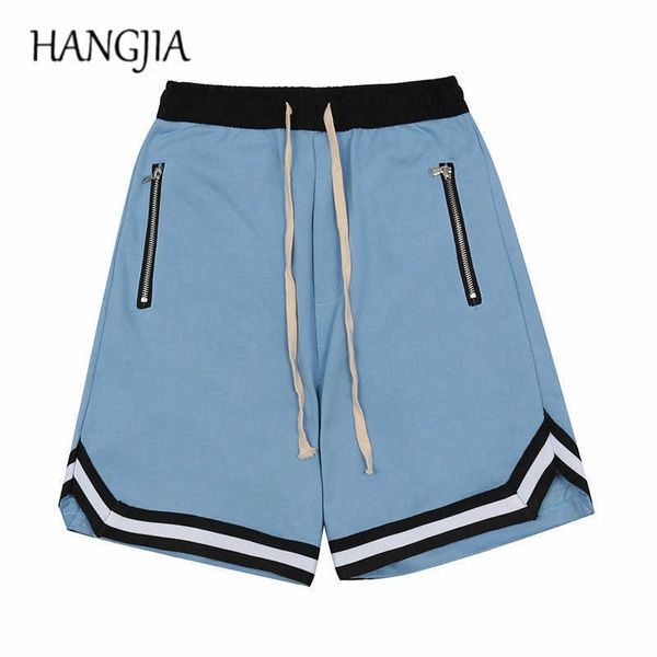 Vintage Streetwear Hochwertige Drop Crotch Sweat Shorts Kordelzug Elastische Einfarbig Beiläufige Lose Fünf-punkt Hosen Shorts C0607