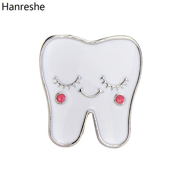 

pins, brooches hanreshe enamel cartoon tooth brooch pin cute white dentist lapel backpack badge jewelry accessories gift for woman g, Gray