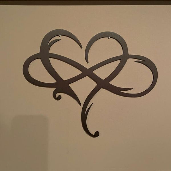 

decorative objects & figurines infinity heart steel wall decor metal art love sign for home wedding sasi