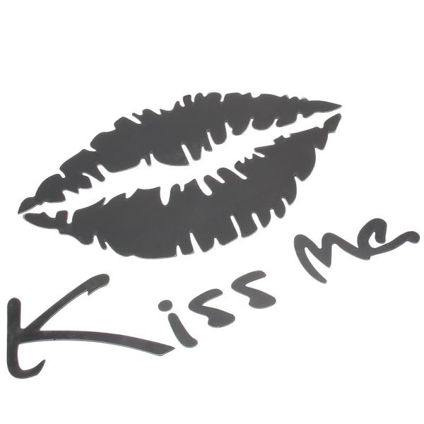 

wall stickers 1 set kiss mirror surface decals acrylic lips stickers(black)