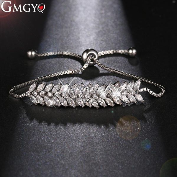 

link, chain gmgyq luxury cubic zirconia adjustable bracelets christmas gifts for women fashion jewelry womens accessories, Black