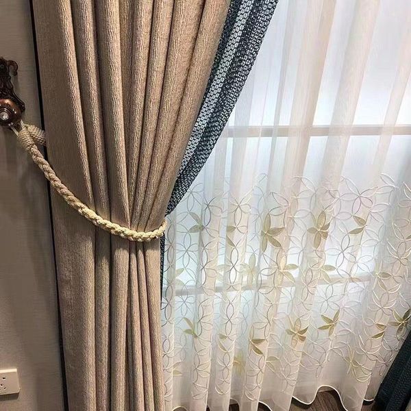 

curtain & drapes embroidery 3d pearl tulle curtains for bedroom window treatments white pink sheer living room mesh yarn
