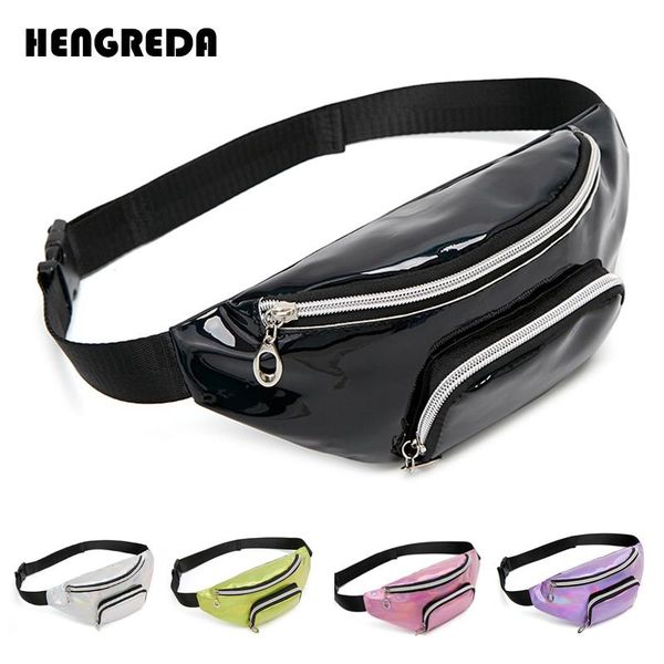 

waist bags women`s belt bag 2021 holographic hengreda laser fanny pack bum hip chest men beach pocket for phone keys