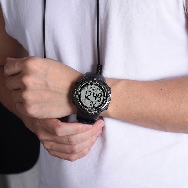 

sports watch men fashion life waterproof large dial led chronograph smen's digital wrist reloj hombre wristwatches, Slivery;brown