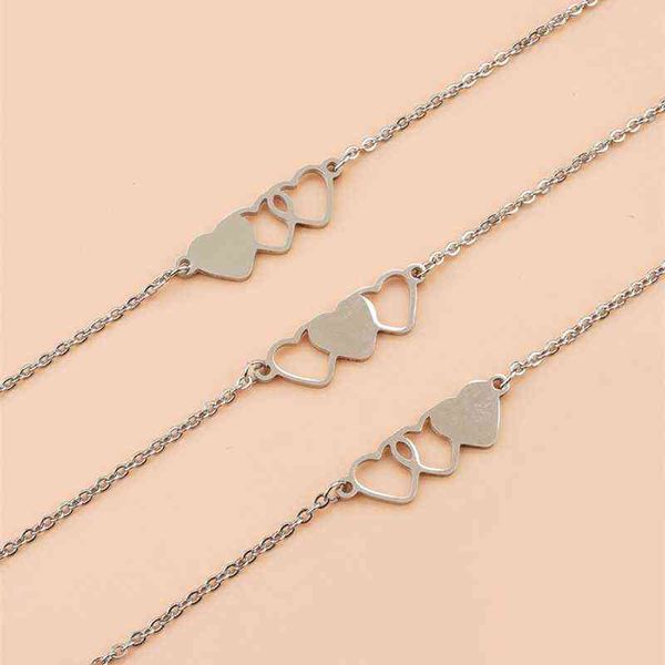 

friend are sisters bracelet/anklet her heart-shaped jewelry gift, Golden;silver
