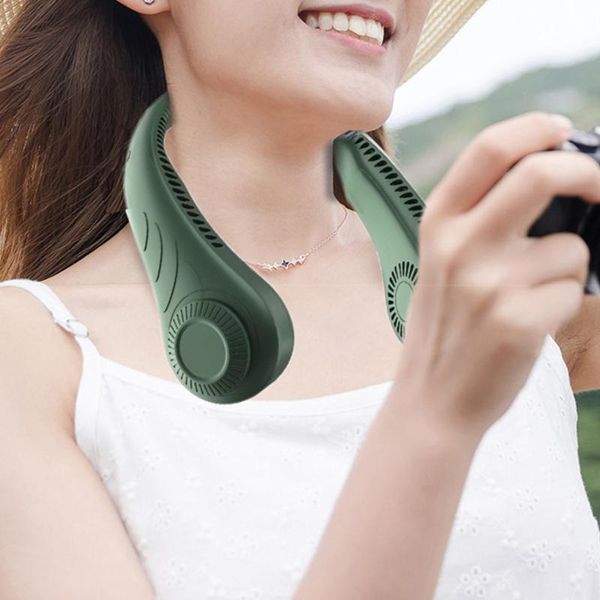 

electric fans hanging neck fan usb portable charging handheld student lazy small leafless summer cooler#g