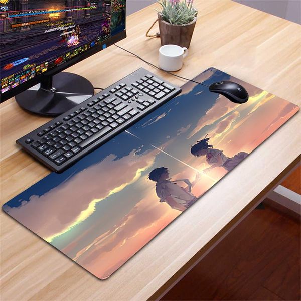 

mouse pads & wrist rests gaming pad cool anime pc computer mousepad backlit mause large xxl for desk keyboard your name