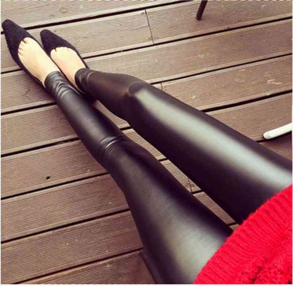 

black leather pants spring and womens leggings summer pu outer wear thin pencil elastic female