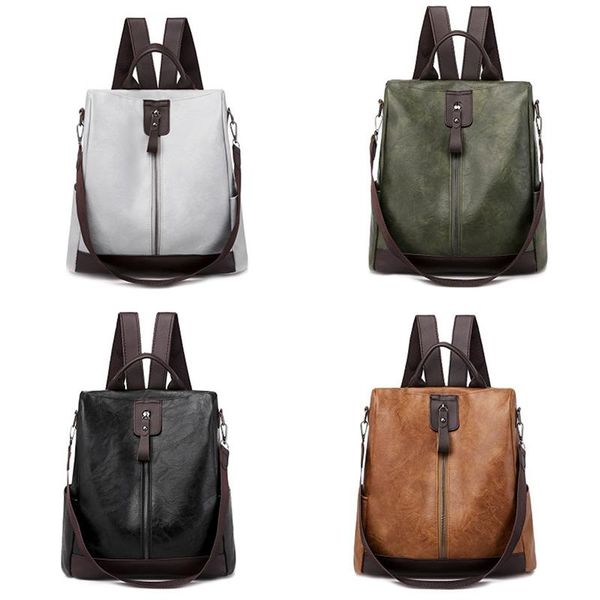 

backpack pu leisure multifunctional outdoor travel soft leather small