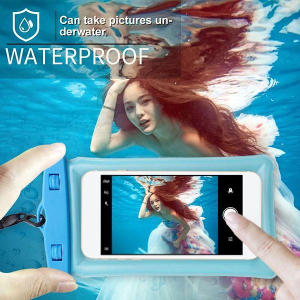 

cell phone pouches airbag waterproof bag mobile case with transparent inflatable cover for swimming