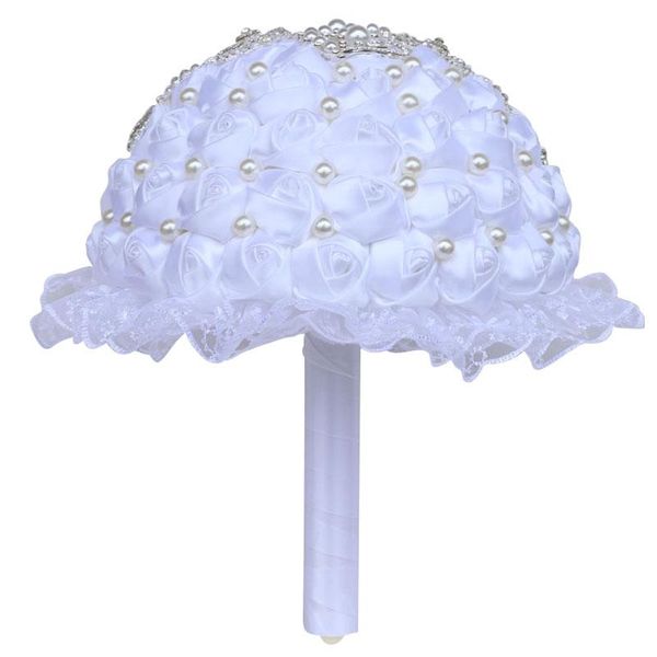 

decorative flowers & wreaths luxury bride bridesmaid rhinestone hand bouquet crystal rose bud handmade sister group wedding party props w331