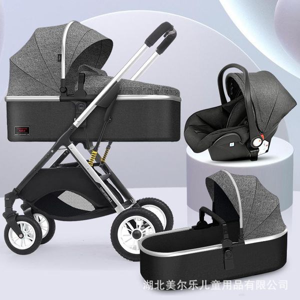 

strollers# baby stroller 2 in 1 can sit, recline, light foldable stroller, high landscape, two-way absorber, born sh