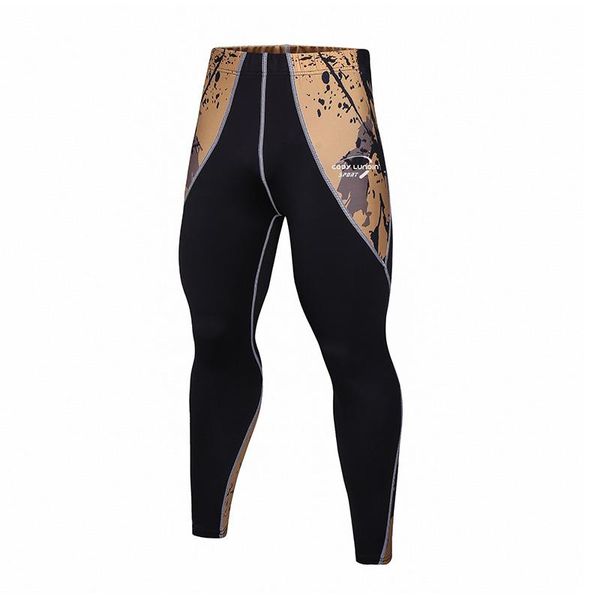 

men's pants compression sports running wear sublimation mens leggings, Black