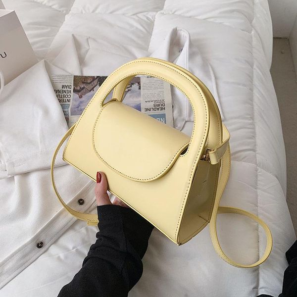 

semicircle design solid color shoulder bags for women 2021 fashion pu leather handbags and purses female travel crossbody bag cross body
