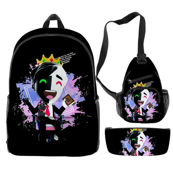

backpack dream smp ranboo merch school set 3 pieces boys girls backpacks travel crossbody bag pencil case kids