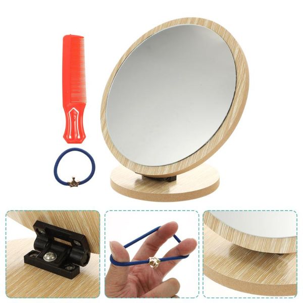 

compact mirrors adjustable mirror antique wood bedroom vanity rotating