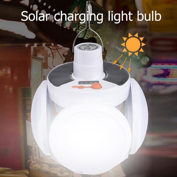 

solar lamps led light football shape ufo lamp usb rechargeable portable lantern camping folding bulb garage night