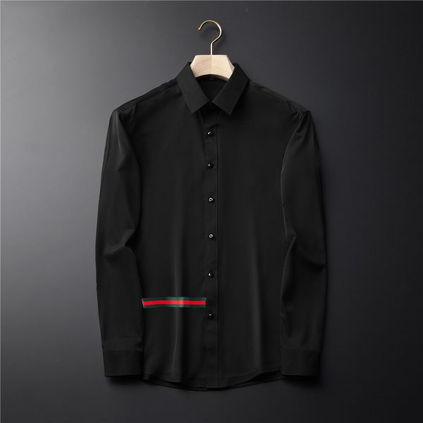 

2021 designers mens dress shirts business fashion casual shirt brands men shirts spring slim fit shirts chemises de marque pour hommes, White;black
