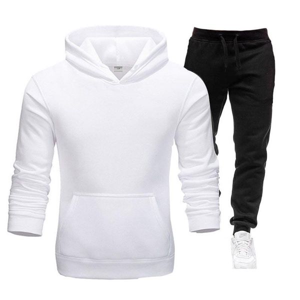 

jogging clothing men /women tracksuit hoodies + pants solid color autumn winter casual clothes sportswear fashion streetwear comfortable out, Black;red