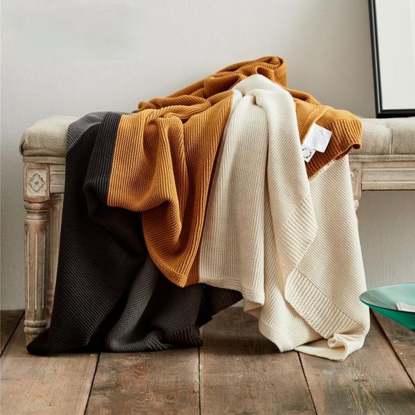 

blankets yiruio contract color knitted plaid elegant home decoration sofa bed soft throws cotton fashion office nap warm blanket