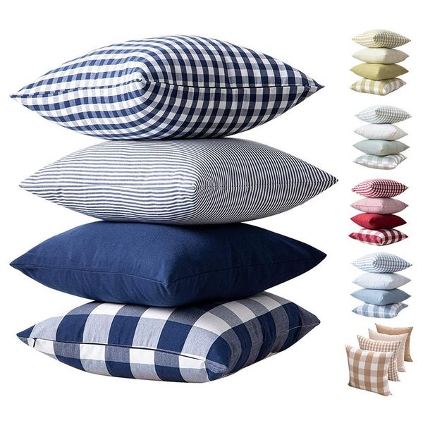 

pillow case set of 4 cushions square design durable pillowcase for bed sofa bedroom chair office 45x45cm