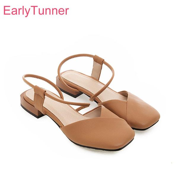 

brand comfortable yellow white women casual sandals low heels lady shoes eh916 plus big small size 3  30 43 45 50, Black