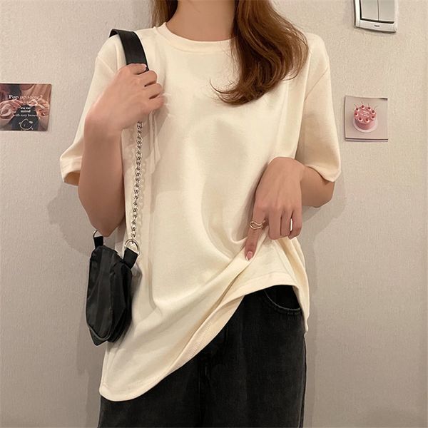 

students solid summer plus size streetwear arrival brief gentle casual slim lady ol short sleeves t-shirts 210421, White