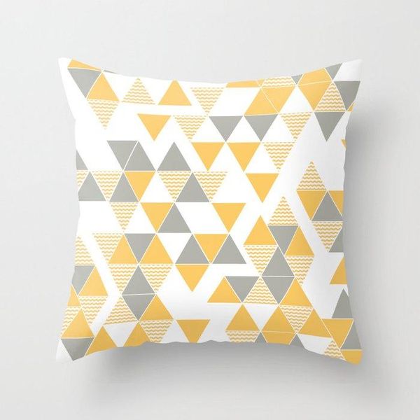 

cushion/decorative pillow style geometric yellow black pattern square cushion cover case plush throw pillows cushions for home decor