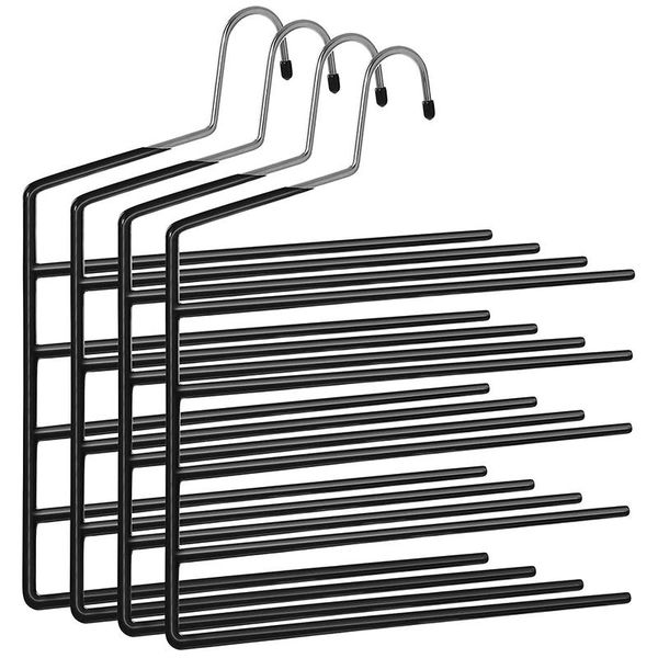 

hangers & racks pants space saving, set of 4 open-ended clothes hangers, multiple pant hanger, organizer