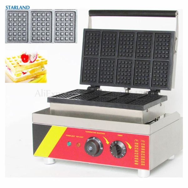 

commercial rectangle waffle machine non-stick lolly baker 10pcs moulds electric snack equipment 220v/110v bread makers