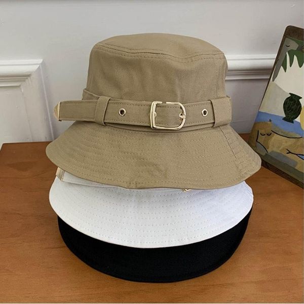 

wide brim hats hip hop black rivet bucket for women 2021 men panama hat sun cap with buckle bob summer fisherman, Blue;gray
