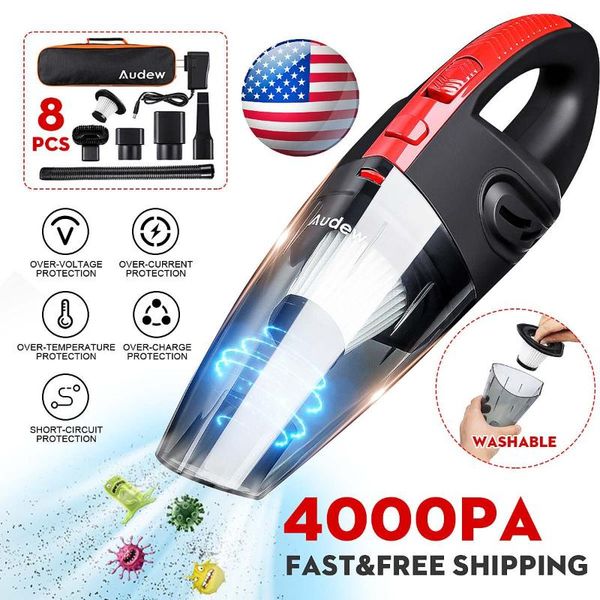 

vacuum cleaner 4000pa 120w handheld cordless powerful suction portable rechargeable quick charge for car home pet hair