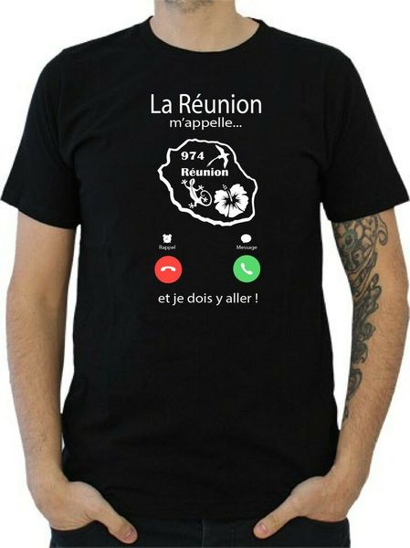 

mens t-shirt woman rÃ©union calls me, dom tom, White;black