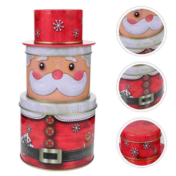 

gift wrap 1pc christmas candy storage box three-layer packing tinplate
