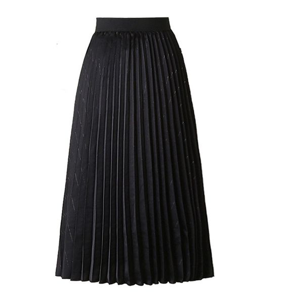 

autumn fashion female waist high midi skirt, Black