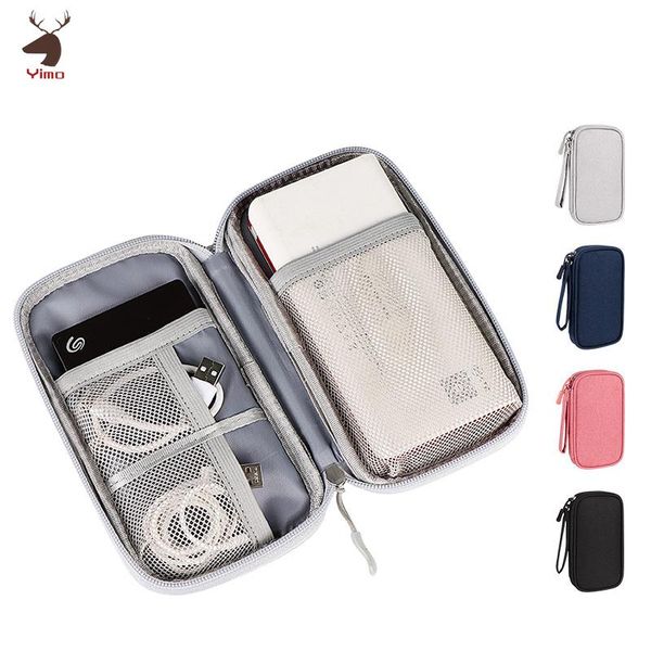 

cell phone pouches electronic accessories organizer travel cable storage bag pouch double layers case for cord, charger, phone, earphone, sd