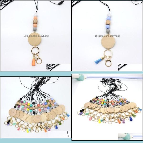 

other fashion aessories personalized sile bead pencil necklace blank disc tassel pendant chain mticolor optional gwe11665 drop delivery 2021, Silver