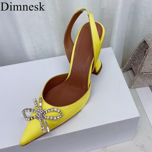 

dress shoes runway cup high heel pumps women pointed toe silk satin crystal bow-knot slingback sandals spring wedding bride 2021, Black