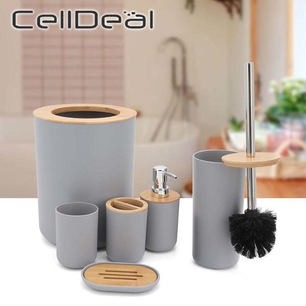 

bath accessory set 6pcs bathroom accessories toothbrush holder bin soap dish dispenser tumbler toilet brush portable essential