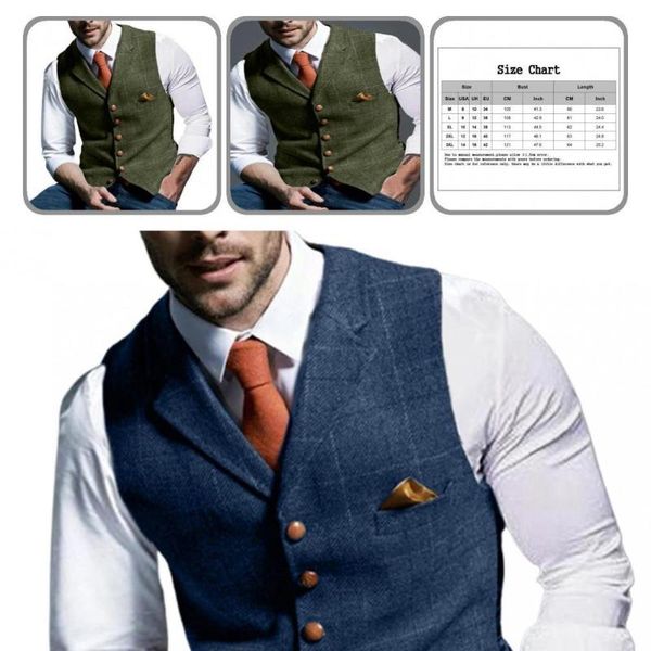 

men's jackets anti-wrinkle all match v neck buttons decor men vest for filming business, Black;brown