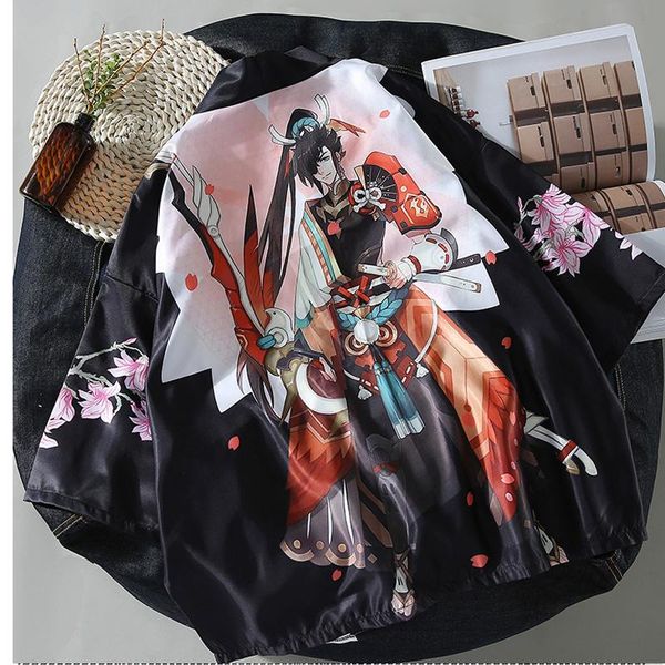 

kimonos woman japanese kimono cardigan cosplay shirt blouse for women warrior yukata female summer beach women's swimwear, White;black