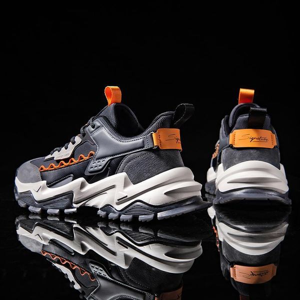 

464748 size mens shoes ins fashion shoes winter korean style all-matching genuine leather casual daddy shoes mens platform height increasing, Black;white